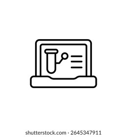 Laptop Exibindo Relatório De Laboratório On-Line Com Tubo De Teste E Molécula