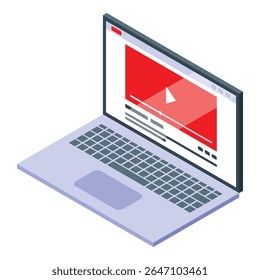 Laptop is displaying a video player, suggesting online learning and digital content consumption
