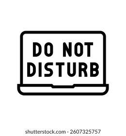 laptop do not disturb mindful tech line icon vector. laptop do not disturb mindful tech sign. isolated contour symbol black illustration