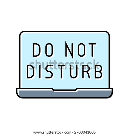 laptop do not disturb mindful tech color icon vector. laptop do not disturb mindful tech sign. isolated symbol illustration