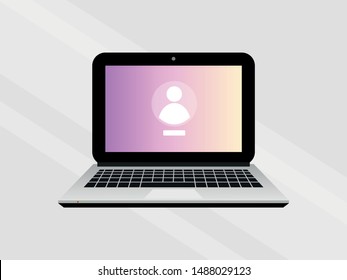 laptop to do work in the office with modern technology designs and simple wallpapers