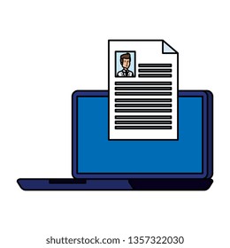 laptop with doctor curriculum vitae document