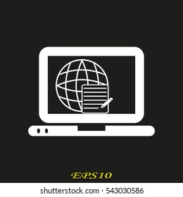 laptop, document, icon, vector illustration eps10