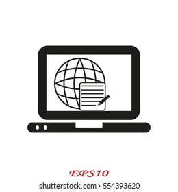 laptop, document, icon, vector illustration eps10