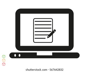 laptop, document, icon, vector illustration eps10
