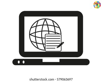 laptop, document, icon, vector illustration eps10