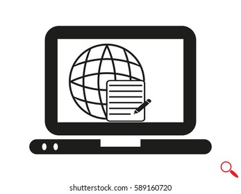 laptop, document, icon, vector illustration eps10