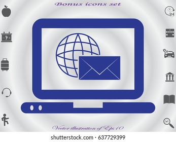 laptop, document, icon, vector illustration eps10