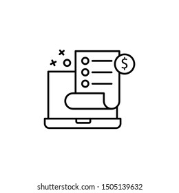Laptop document shopping icon. Element of online shopping icon