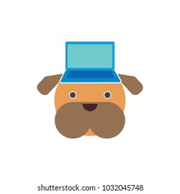 Laptop Dog Logo Icon Design