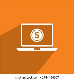 ICONO DE PORTÁTIL Y DÓLAR , ICONO DE PAGO