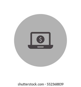 laptop with dollar sign icon vector illustration, can be used for web and mobile design.