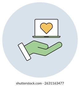 Laptop Donation icon, Empowering Minds, One Laptop at a Time, Bridge the Digital Divide Donate Your Laptop Today, vector