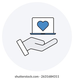 Laptop Donation icon, Empowering Minds, One Laptop at a Time, Bridge the Digital Divide Donate Your Laptop Today, vector