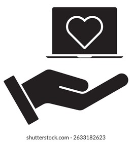 Laptop Donation icon, Empowering Minds, One Laptop at a Time, Bridge the Digital Divide Donate Your Laptop Today, vector