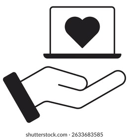 Laptop Donation icon, Empowering Minds, One Laptop at a Time, Bridge the Digital Divide Donate Your Laptop Today, vector