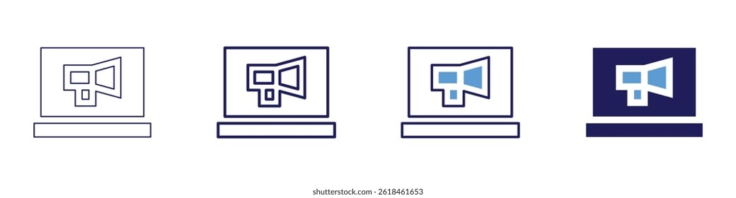 Laptop dongle icon in 4 different styles. Thin Line, Line, Bold Line, Duotone. Duotone style. Editable stroke.