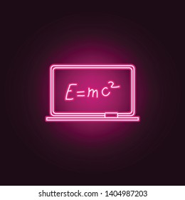 Laptop with Doodle and Text neon icon. Elements of Sciense set. Simple icon for websites, web design, mobile app, info graphics