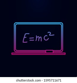 Laptop with doodle and text nolan icon. Simple thin line, outline vector of sciense icons for ui and ux, website or mobile application
