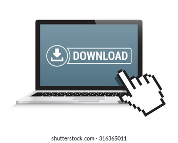 Laptop Download Button