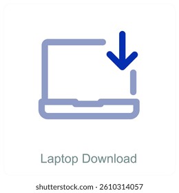 Laptop Download and device icon concept