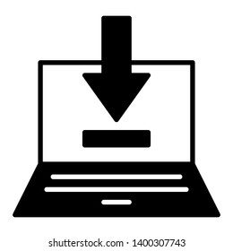 laptop download icon vector technology 