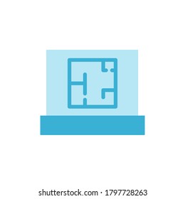 Laptop drawing apartment icon. Simple color vector elements of architecture icons for ui and ux, website or mobile application