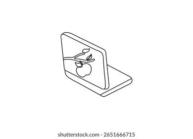 A laptop drawing in one line laptop art and vector illustration design
