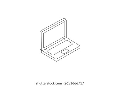 A laptop drawing in one line laptop art and vector illustration design
