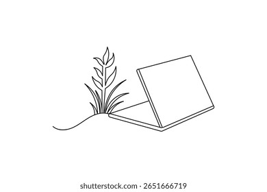 A laptop drawing in one line laptop art and vector illustration design
