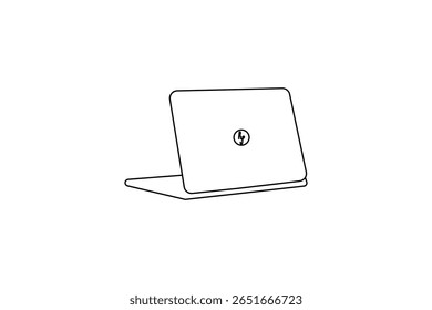 A laptop drawing in one line laptop art and vector illustration design
