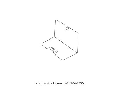 A laptop drawing in one line laptop art and vector illustration design
