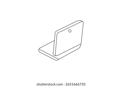 A laptop drawing in one line laptop art and vector illustration design
