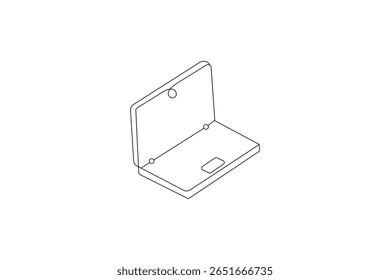 A laptop drawing in one line laptop art and vector illustration design
