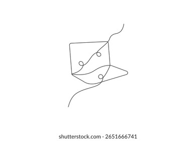 A laptop drawing in one line laptop art and vector illustration design
