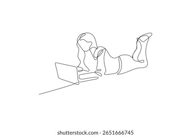 A laptop drawing in one line laptop art and vector illustration design
