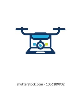 Laptop Drone Logo Icon Design