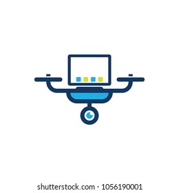 Laptop Drone Logo Icon Design