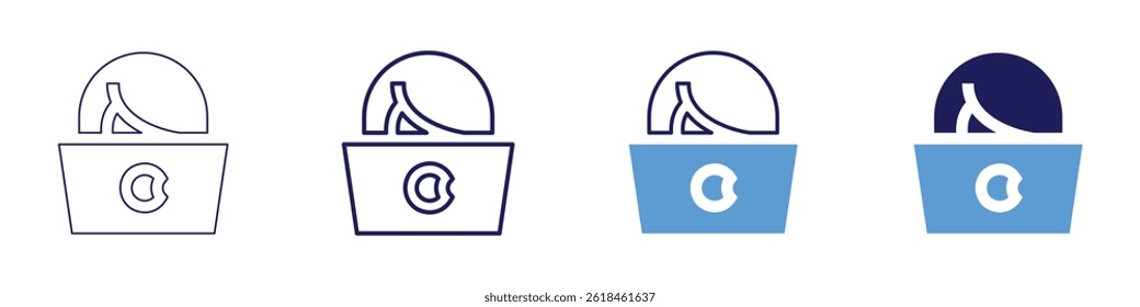 Laptop ecofriendly icon in 4 different styles. Thin Line, Line, Bold Line, Duotone. Duotone style. Editable stroke.