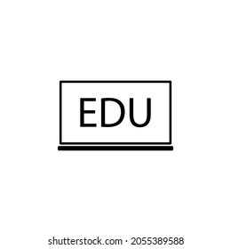 Laptop, edu lettering icon in Online education set