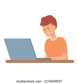 Laptop education icon cartoon vector. Computer kid. Internet study