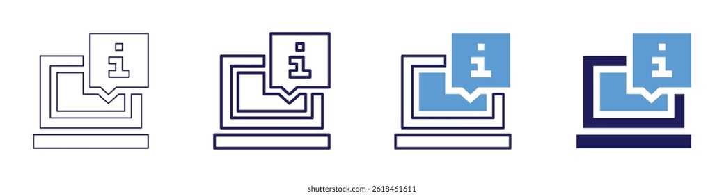 Laptop efficiency icon in 4 different styles. Thin Line, Line, Bold Line, Duotone. Duotone style. Editable stroke.