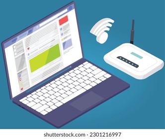 Equipos electrónicos portátiles conectados al enrutador Wi-fi o a la comunicación inalámbrica NFC en el equipo. Conexión inalámbrica y concepto de tecnología inalámbrica de transferencia de datos de internet en dispositivo digital gadget móvil