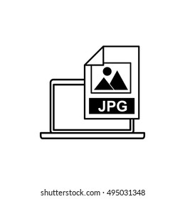laptop with electronic file vector illustration design