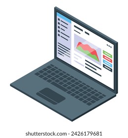 Laptop electronic voiting icon isometric vector. Election vote. Online ballot