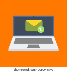Laptop with email icon