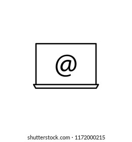 laptop email icon. Element of business icon for mobile concept and web apps. Thin line laptop email icon can be used for web and mobile