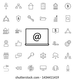 laptop email icon. Universal set of business for website design and development, app development