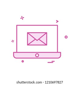 laptop email icon vector design