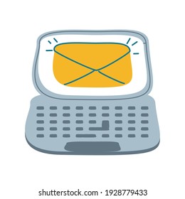 laptop email message envelope cartoon